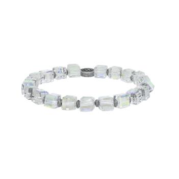 white/yellow crystal moonlight antique silver - Cubes - Konplott bracelet